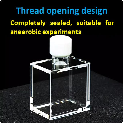 30/20mm quartz fluorescent screw-top cuvette screw integrated molding process completely sealed five sides transmitting light acid and alkali resistant UV-transmitting cuvette customized