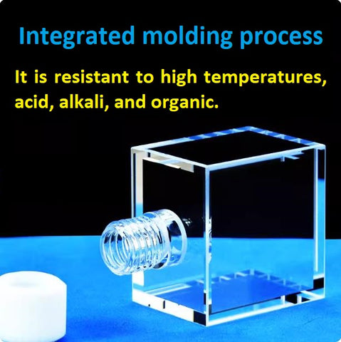 30/20mm quartz fluorescent screw-top cuvette screw integrated molding process completely sealed five sides transmitting light acid and alkali resistant UV-transmitting cuvette customized