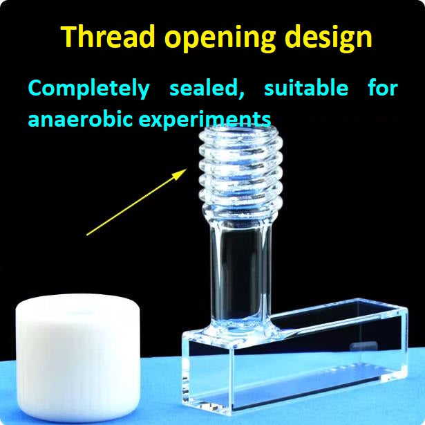 40/10mm quartz fluorescence screw-top cuvette thread sample cell integrated molding process completely sealed resistant to acid, alkali, organic customizable