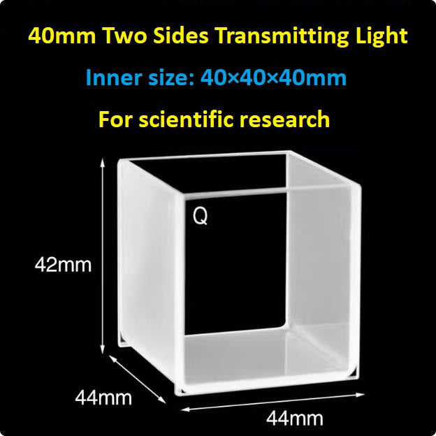 20mm/30mm/40mm/50mm Square Quartz Fluorescence Cuvette/Quartz Tank/Two or Four Polished Windows/Big Capacity 1pc