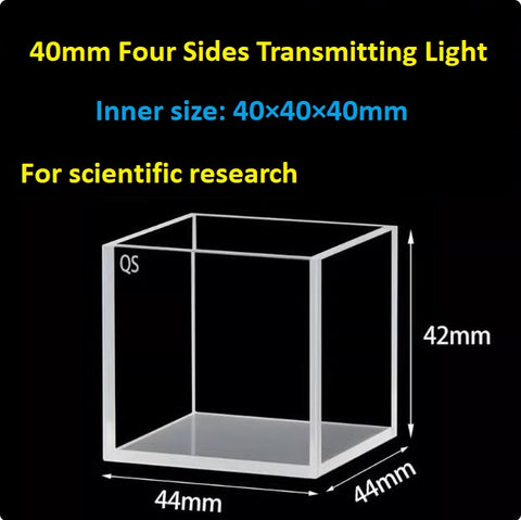 20mm/30mm/40mm/50mm Square Quartz Fluorescence Cuvette/Quartz Tank/Two or Four Polished Windows/Big Capacity 1pc