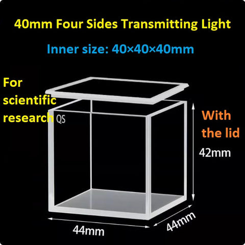 20mm/30mm/40mm/50mm Square Quartz Fluorescence Cuvette/Quartz Tank/Two or Four Polished Windows/Big Capacity 1pc