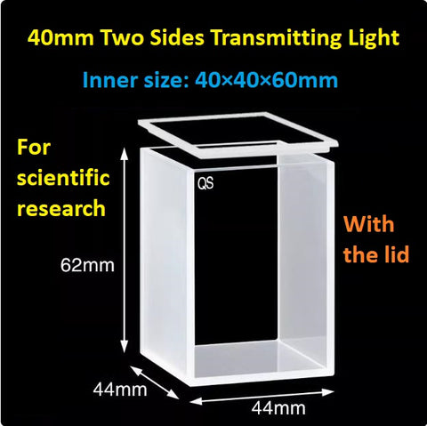 20mm/30mm/40mm/50mm Square Quartz Fluorescence Cuvette/Quartz Tank/Two or Four Polished Windows/Big Capacity 1pc