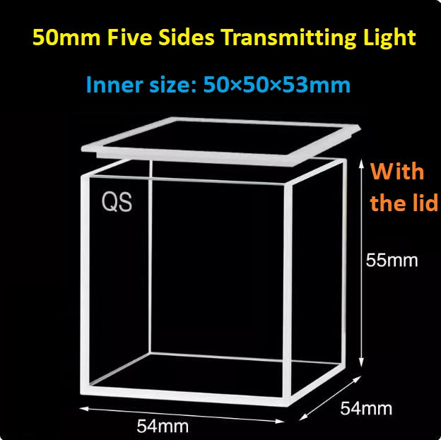 20mm/30mm/40mm/50mm Square Quartz Fluorescence Cuvette/Quartz Tank/Two or Four Polished Windows/Big Capacity 1pc