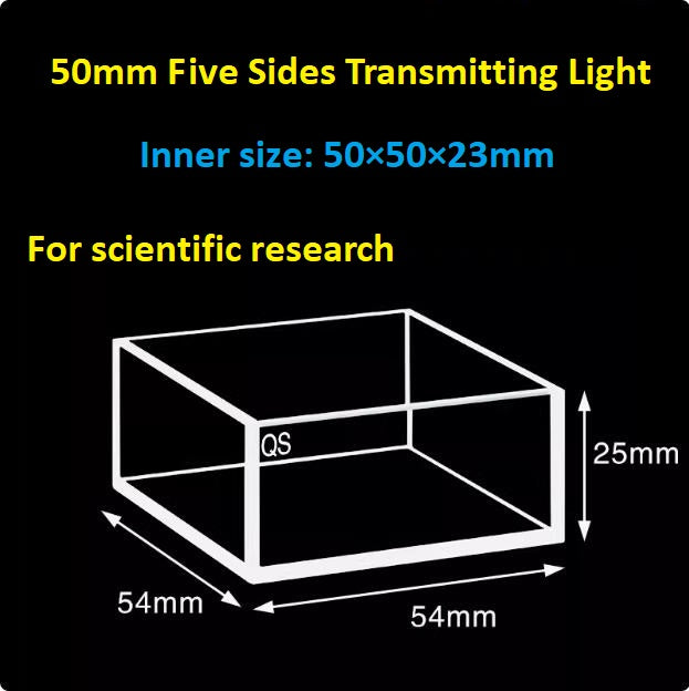 20mm/30mm/40mm/50mm Square Quartz Fluorescence Cuvette/Quartz Tank/Two or Four Polished Windows/Big Capacity 1pc