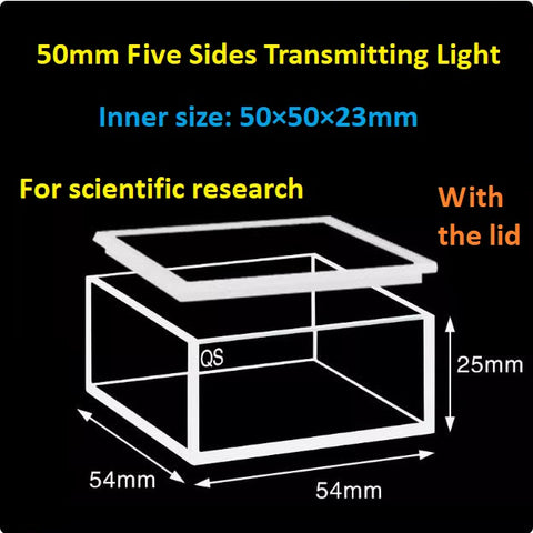 20mm/30mm/40mm/50mm Square Quartz Fluorescence Cuvette/Quartz Tank/Two or Four Polished Windows/Big Capacity 1pc