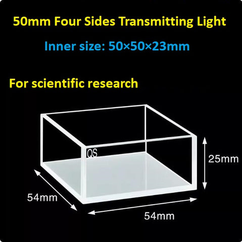 20mm/30mm/40mm/50mm Square Quartz Fluorescence Cuvette/Quartz Tank/Two or Four Polished Windows/Big Capacity 1pc