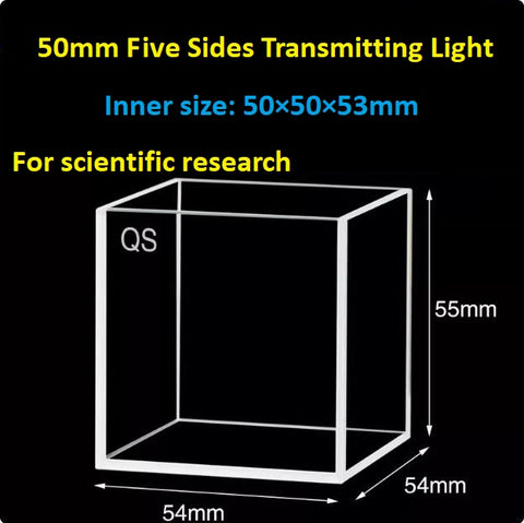 20mm/30mm/40mm/50mm Square Quartz Fluorescence Cuvette/Quartz Tank/Two or Four Polished Windows/Big Capacity 1pc