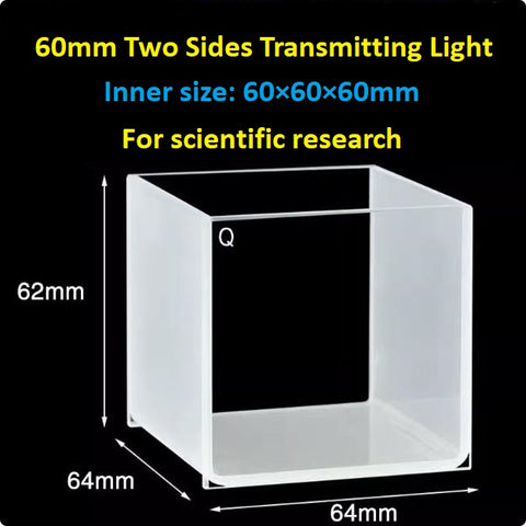 20mm/30mm/40mm/50mm Square Quartz Fluorescence Cuvette/Quartz Tank/Two or Four Polished Windows/Big Capacity 1pc