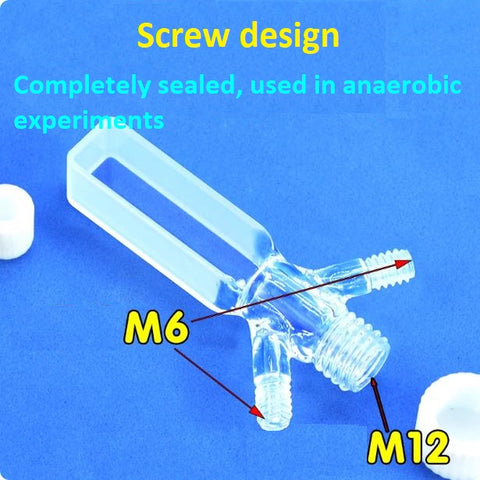 Customized quartz triple screwed cuvette screw thread sample cell integrated molding completely sealed resistant to acid and alkali