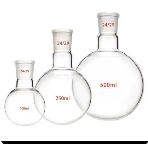 High-temperature resistant quartz single mouth round-bottom flask standard frosted mouth distillation reaction flask with high purity and high light transmittance can be customized