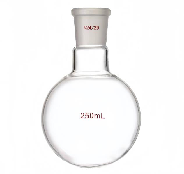 High-temperature resistant quartz single mouth round-bottom flask standard frosted mouth distillation reaction flask with high purity and high light transmittance can be customized