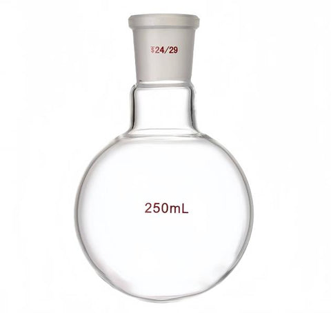 High-temperature resistant quartz single mouth round-bottom flask standard frosted mouth distillation reaction flask with high purity and high light transmittance can be customized