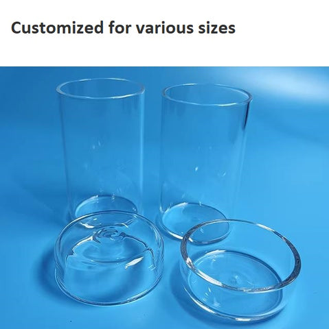 High-temperature resistant straight tube quartz glass crucibles transparent beakers with lids corrosion resistant laboratory vessels can be customized