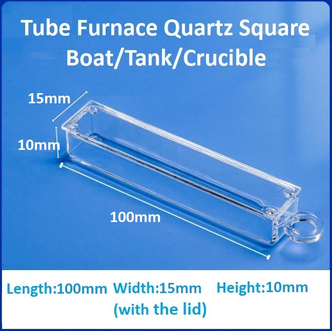 High-temperature resistant tube furnace quartz square boat crucible sample boat flat-bottomed corrosion-resistant square tank with lid