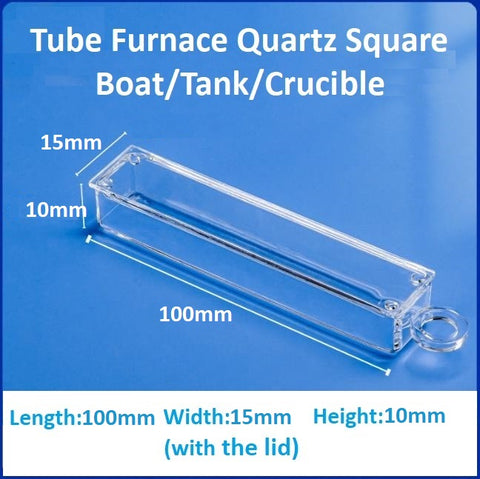 High-temperature resistant tube furnace quartz square boat crucible sample boat flat-bottomed corrosion-resistant square tank with lid