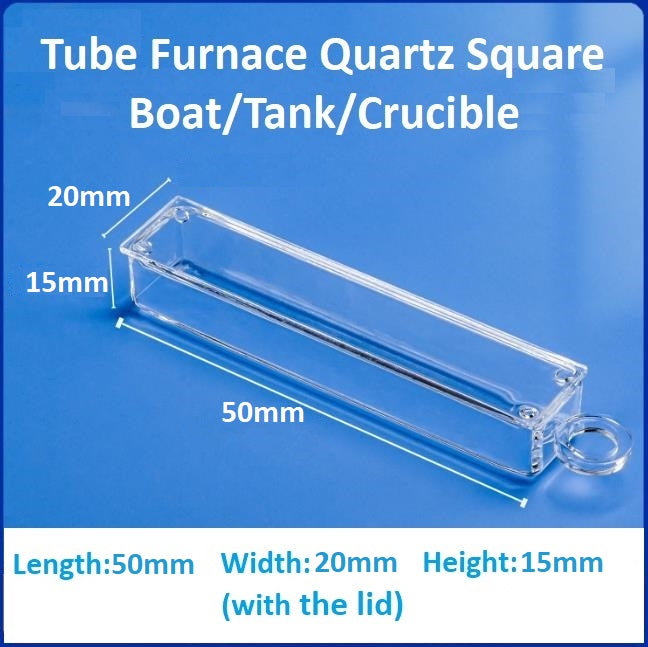 High-temperature resistant tube furnace quartz square boat crucible sample boat flat-bottomed corrosion-resistant square tank with lid