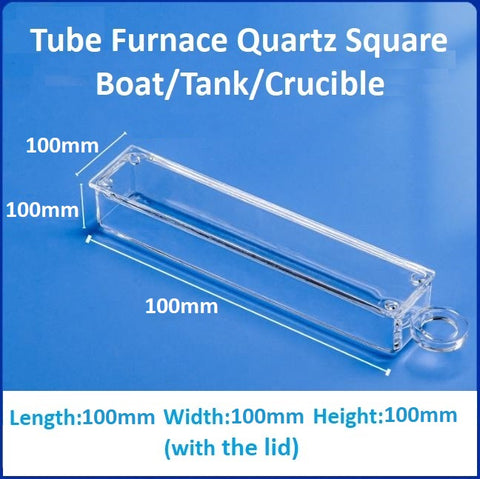 High-temperature resistant tube furnace quartz square boat crucible sample boat flat-bottomed corrosion-resistant square tank with lid