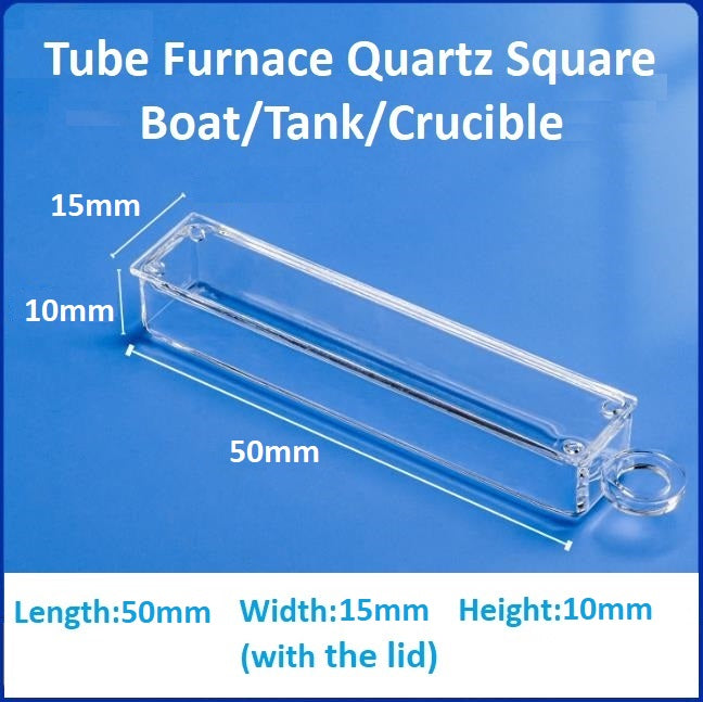 High-temperature resistant tube furnace quartz square boat crucible sample boat flat-bottomed corrosion-resistant square tank with lid