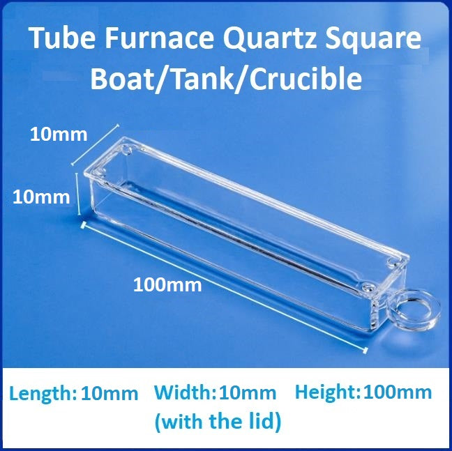 High-temperature resistant tube furnace quartz square boat crucible sample boat flat-bottomed corrosion-resistant square tank with lid