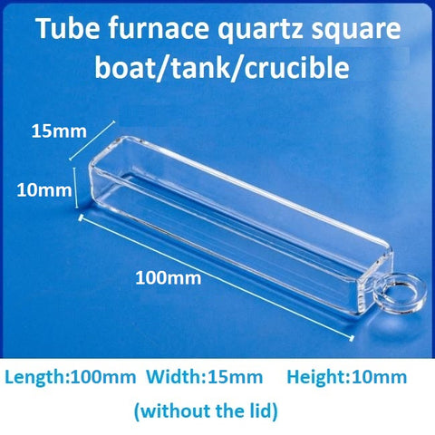 High-temperature resistant tube furnace quartz square boat crucible sample boat flat-bottomed corrosion-resistant square tank with lid