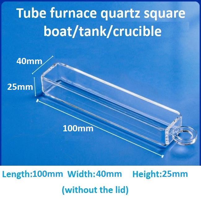 High-temperature resistant tube furnace quartz square boat crucible sample boat flat-bottomed corrosion-resistant square tank with lid