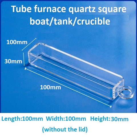High-temperature resistant tube furnace quartz square boat crucible sample boat flat-bottomed corrosion-resistant square tank with lid