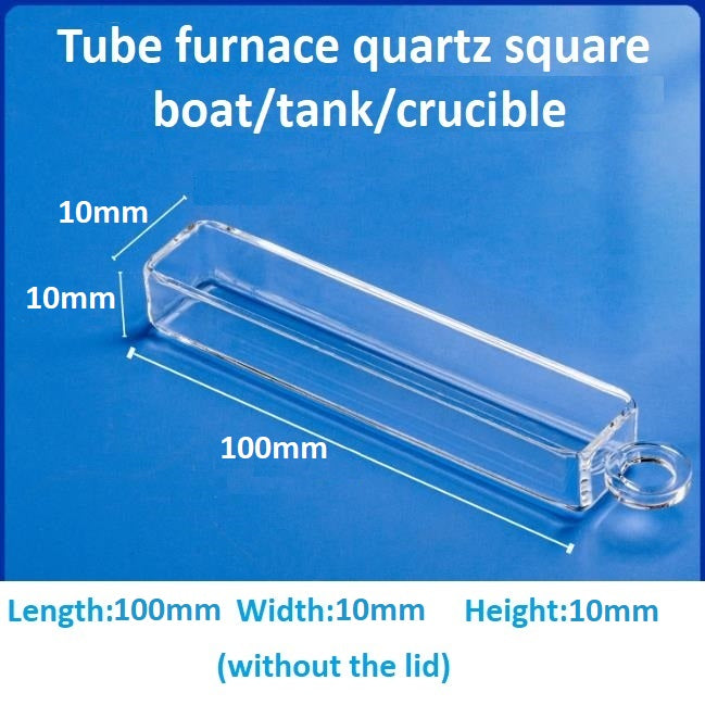 High-temperature resistant tube furnace quartz square boat crucible sample boat flat-bottomed corrosion-resistant square tank with lid