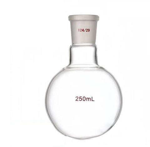 High-temperature resistant quartz single mouth round-bottom flask standard frosted mouth distillation reaction flask with high purity and high light transmittance can be customized