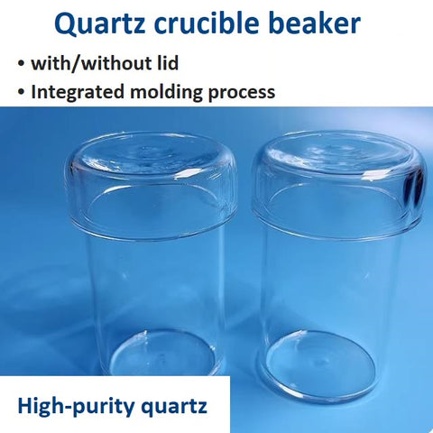 High-temperature resistant straight tube quartz glass crucibles transparent beakers with lids corrosion resistant laboratory vessels can be customized