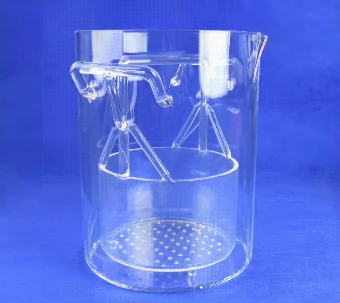 High temperature resistance quartz beaker metal extraction square cylinder reactor quartz crucible quartz glass instruments customized