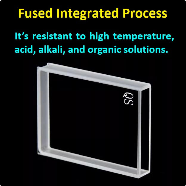 Optical path 5mm quartz cuvette with large transmitting surfaces