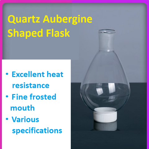 Quartz Aubergine Shaped Flask Rotary Evaporator Flask Calibration Concentric Clear Quartz Glassware capacity 100 250 500 1000ml