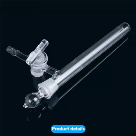 Quartz Branched Reaction Tube with Frosted Opening  Schlenk Tube Quartz Glass Reaction Tube with Glass Piston