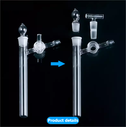 Quartz Branched Reaction Tube with Frosted Opening  Schlenk Tube Quartz Glass Reaction Tube with Glass Piston