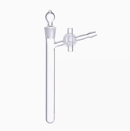 Quartz Branched Reaction Tube with Frosted Opening  Schlenk Tube Quartz Glass Reaction Tube with Glass Piston