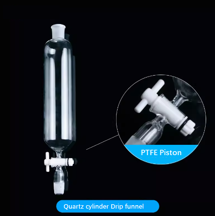 Quartz Cylinder Dispensing Funnel 4F PTFE Piston Throttle Valve Glass Cylinder Cylinder Drip Hopper 500ml 24 ports Customisation Available