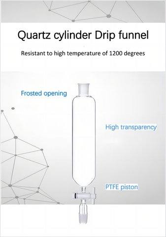 Quartz Cylinder Dispensing Funnel 4F PTFE Piston Throttle Valve Glass Cylinder Cylinder Drip Hopper 500ml 24 ports Customisation Available