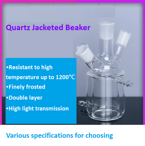 Quartz Jacketed Beaker Double-layer Reactor with Three Mouths 100ml Capacity 24 mouth