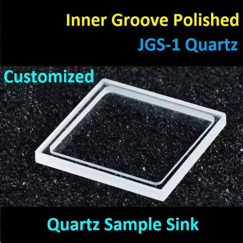 Quartz Sample Cell Sample Sink Cuvette Reflection Fluorescent 20*20mm Groove Depth 1mm Ultraviolet JGS1 Quartz Inner Groove Polished High Transmittance Customized