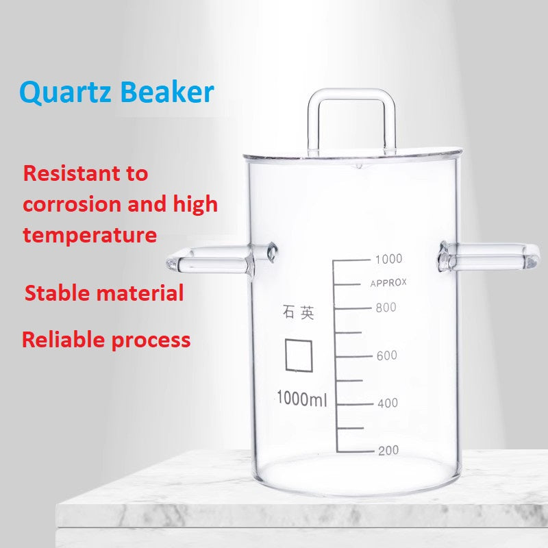 Quartz Beaker with Handle 1/2/5/8/10L Noble Metal Stir Beaker for Large Capacity Refining resistant to high temperature up to 1200℃
