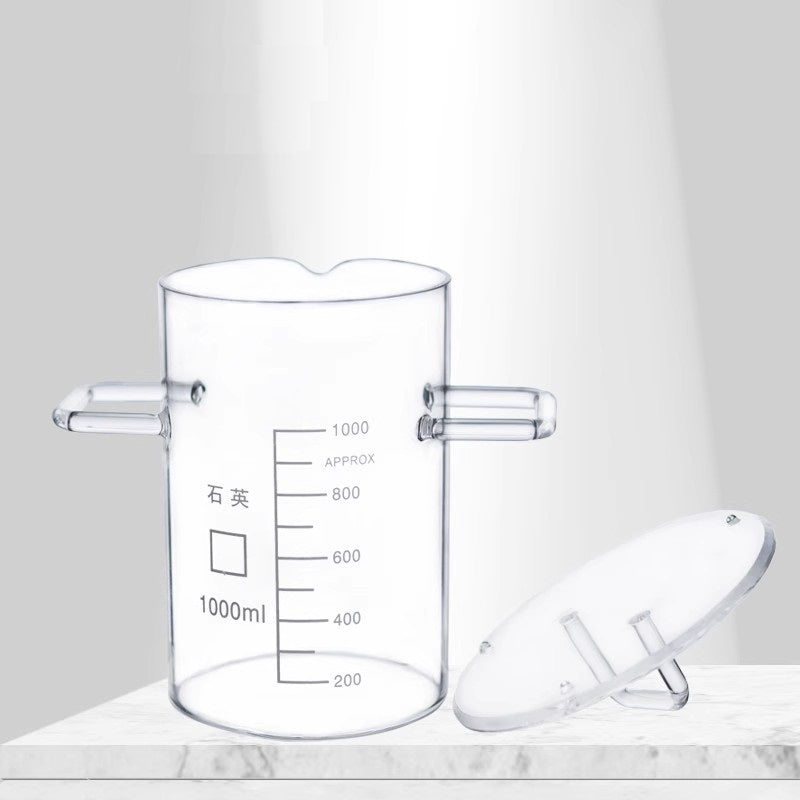 Quartz Beaker with Handle 1/2/5/8/10L Noble Metal Stir Beaker for Large Capacity Refining resistant to high temperature up to 1200℃
