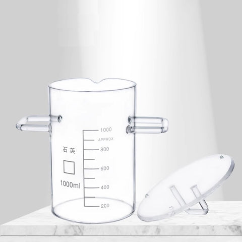 Quartz Beaker with Handle 1/2/5/8/10L Noble Metal Stir Beaker for Large Capacity Refining resistant to high temperature up to 1200℃