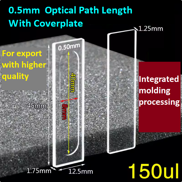 Quartz Detachable Cuvette/Microsample Cell/Detection for Solution Solid Powder Fluorescence/Optical Path Length 0.1 0.2 0.5 1 2 mm