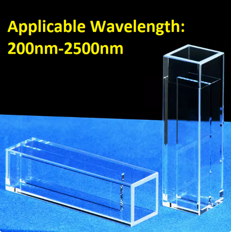 Quartz Double-window Fluorescent Cuvette Optical Path Length 10mm with Partition Optical Glued Integrated Five Transparent Sides