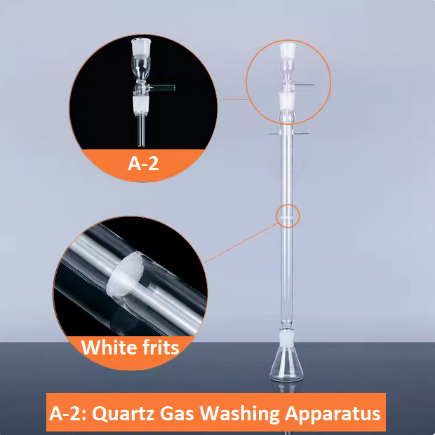 Quartz Gas Washing Apparatus Gas filtration frits Conical flask triangular flask 150ml laboratory glassware