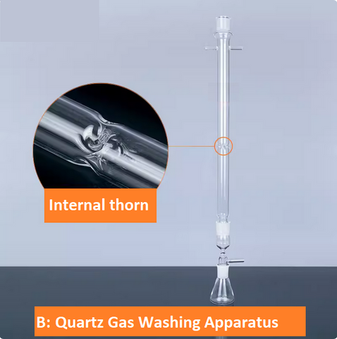 Quartz Gas Washing Apparatus Gas filtration frits Conical flask triangular flask 150ml laboratory glassware
