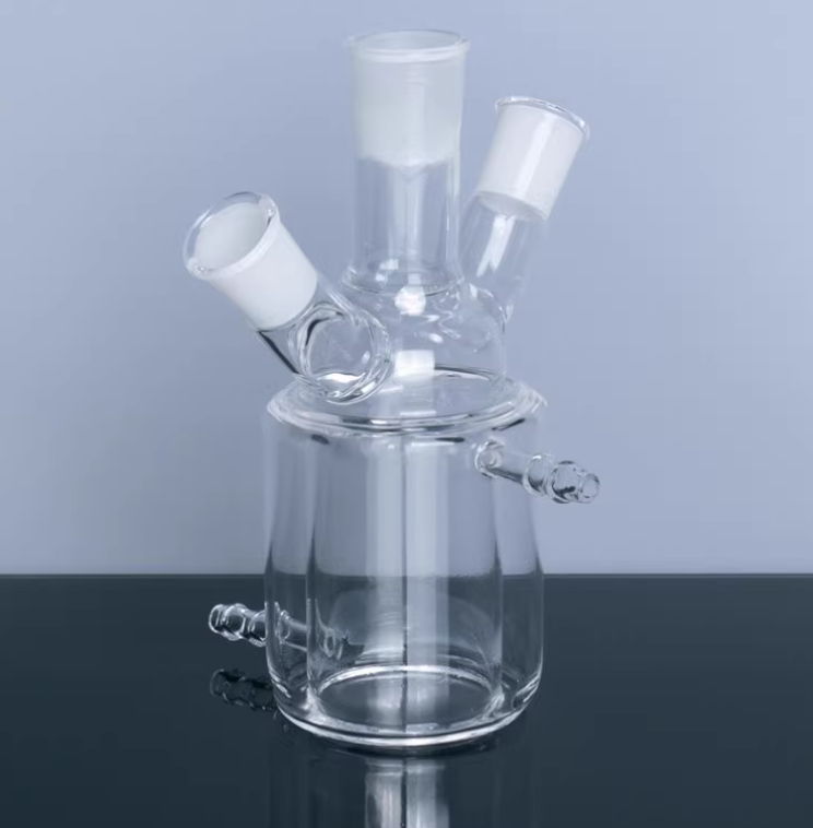 Quartz Jacketed Beaker Double-layer Reactor with Three Mouths 100ml Capacity 24 mouth