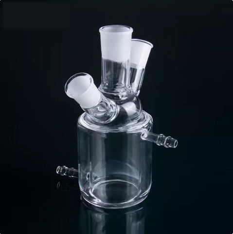 Quartz Jacketed Beaker Double-layer Reactor with Three Mouths 100ml Capacity 24 mouth