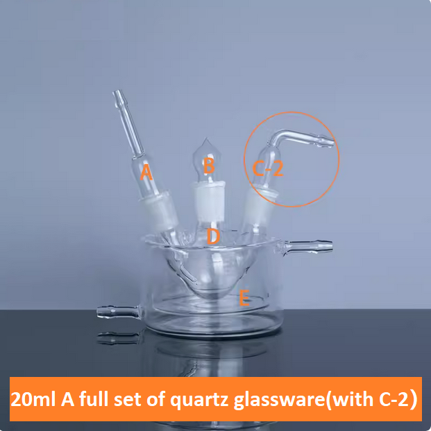 Quartz Photocatalytic Reaction Apparatus Quartz Jacketed Beaker Double-layer Beaker Photocatalytic reactor 20ml 500ml